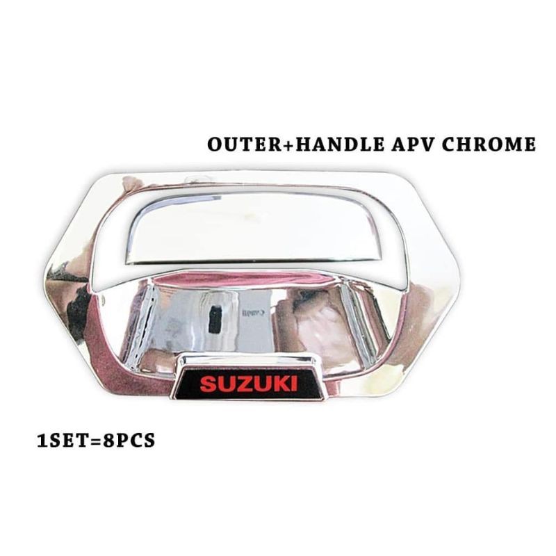 PAKET COVER OUTER MANGKOK + HANDLE pintu SUZUKI semua APV / ARENA avp hitam doff / chrome crome