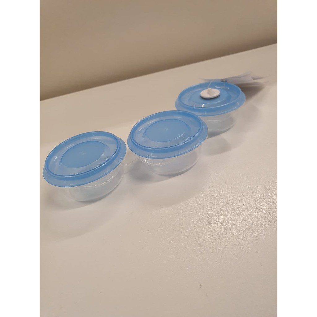 PRTA Tempat makanan 3 pcs transparan biru