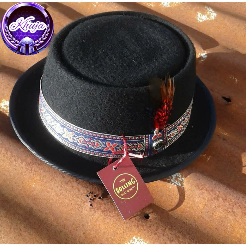 TOPI LAKEN FEDORA PORKPIE TOPI CLASSIC BAHAN WOLL IMPORT FASHION 100% ORIGINAL