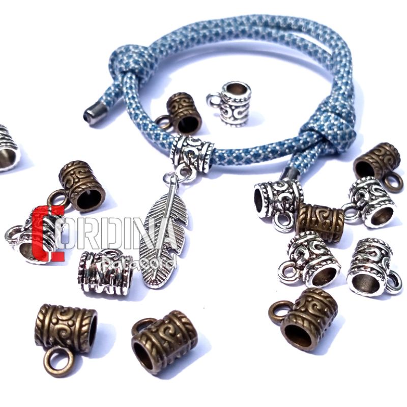 Konektor Bandul Gelang Kalung Beads Manik Logam Paracord