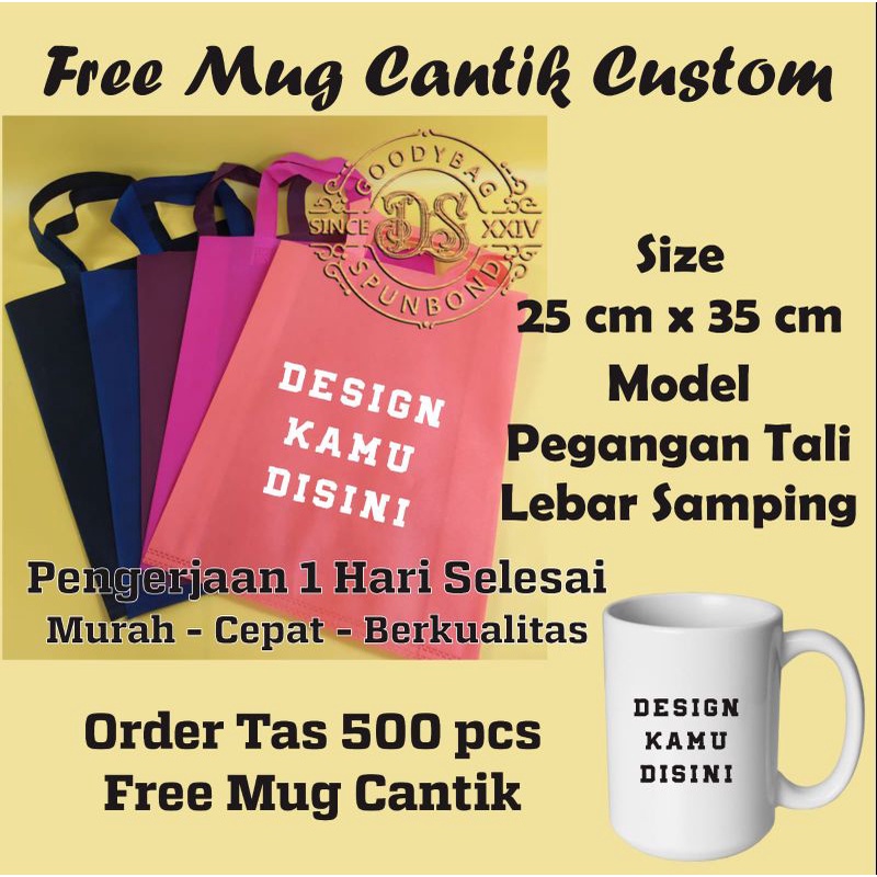 

Tas Goodiebag 25x35x8cm plus sablon