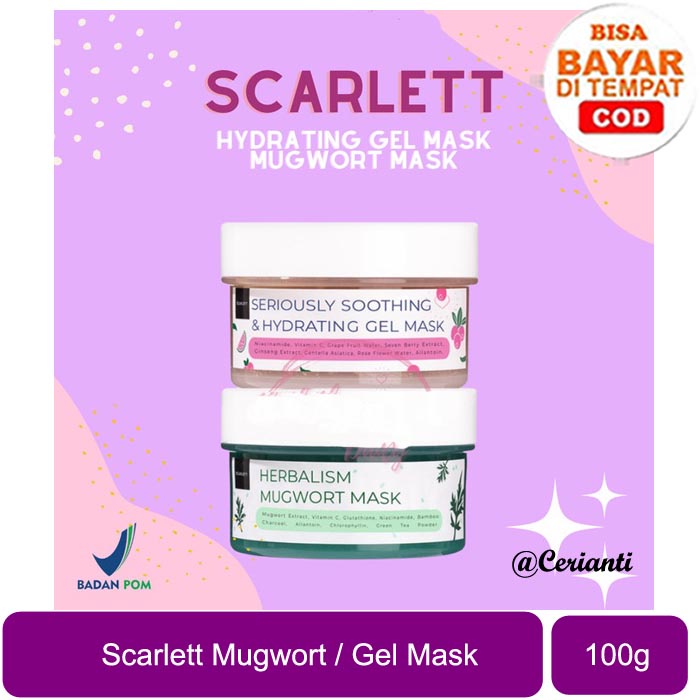 Scarlett Herbalism Mugwort Mask | Seriously Soothing &amp; Hydrating Gel Mask 100GR_Cerrianti