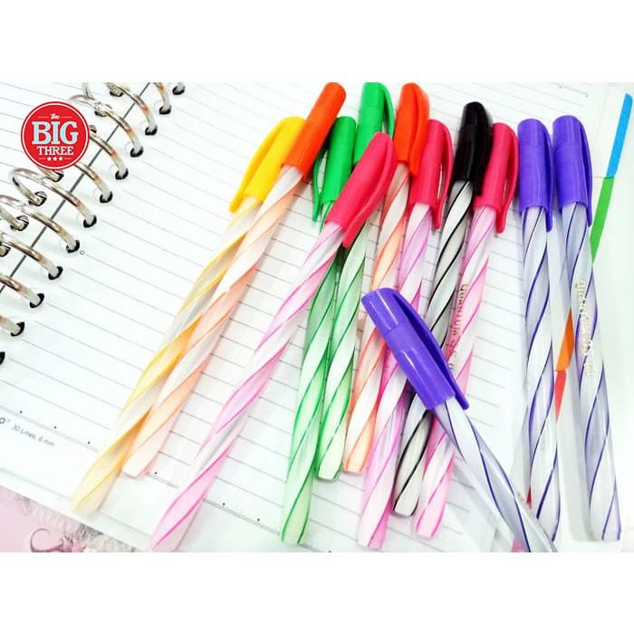 Pulpen Bolpen Bolpoint Ballpoint Pen Quantum Lilin Ulir QS-01 Murah - Hitam - alat tulis thebig3