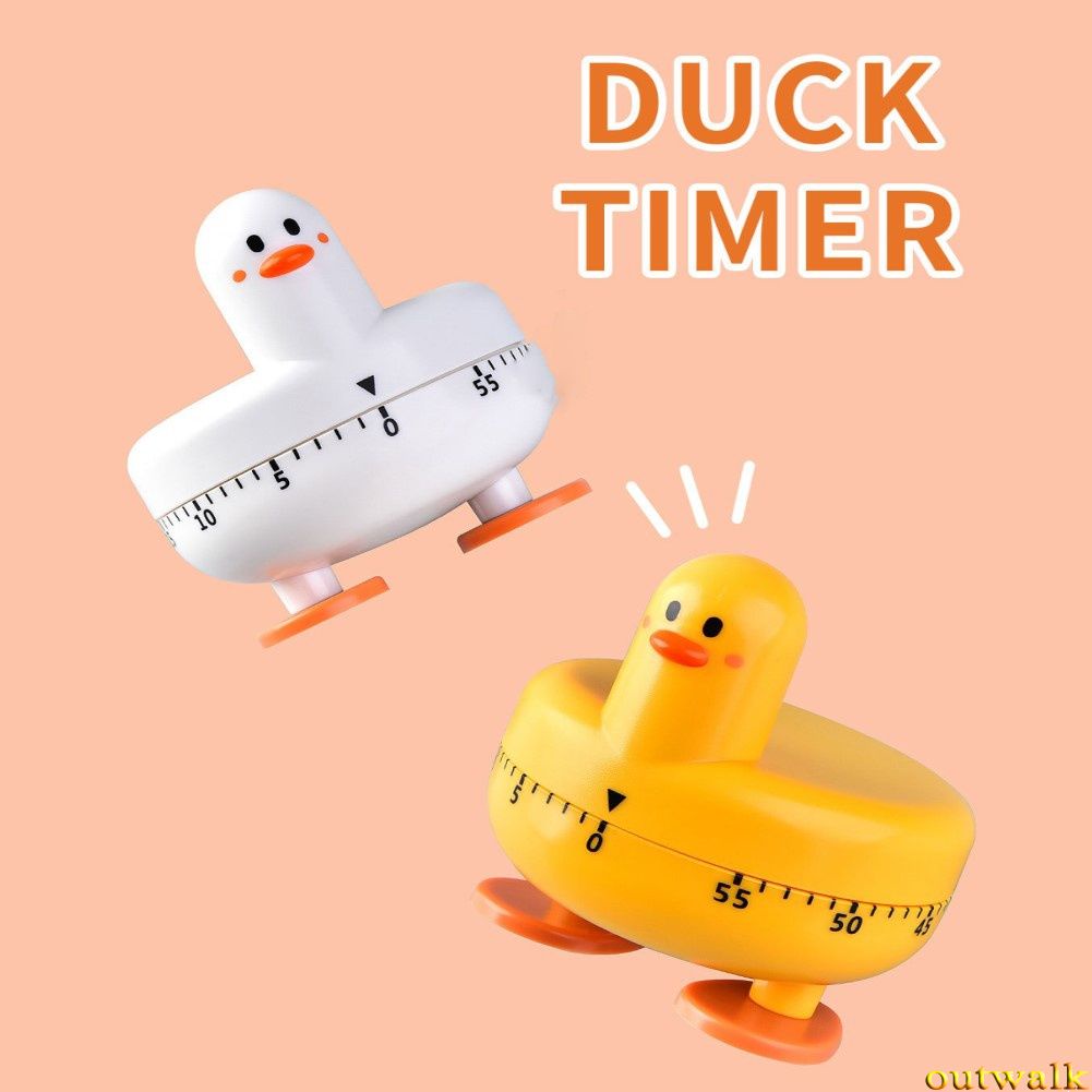 Cute Duckling Desktop Learning Timer Cartoon Rotating Mechanical Timer Kitchen Baking Timing Reminder OW