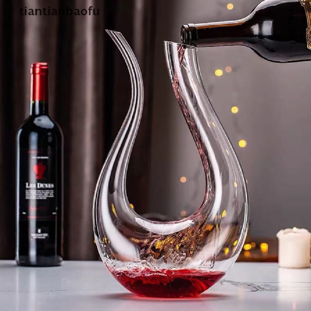 [tiantianbaofu] Crystal U-shaped Wine Decanter Gift Box Swan Decanter Creative Wine Separator Boutique