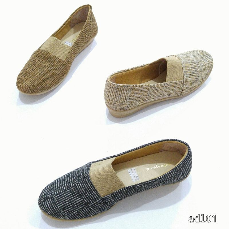 Borneo Sepatu Wanita Flats ADL01 Bahan Kanvas Tebal by Xavyera