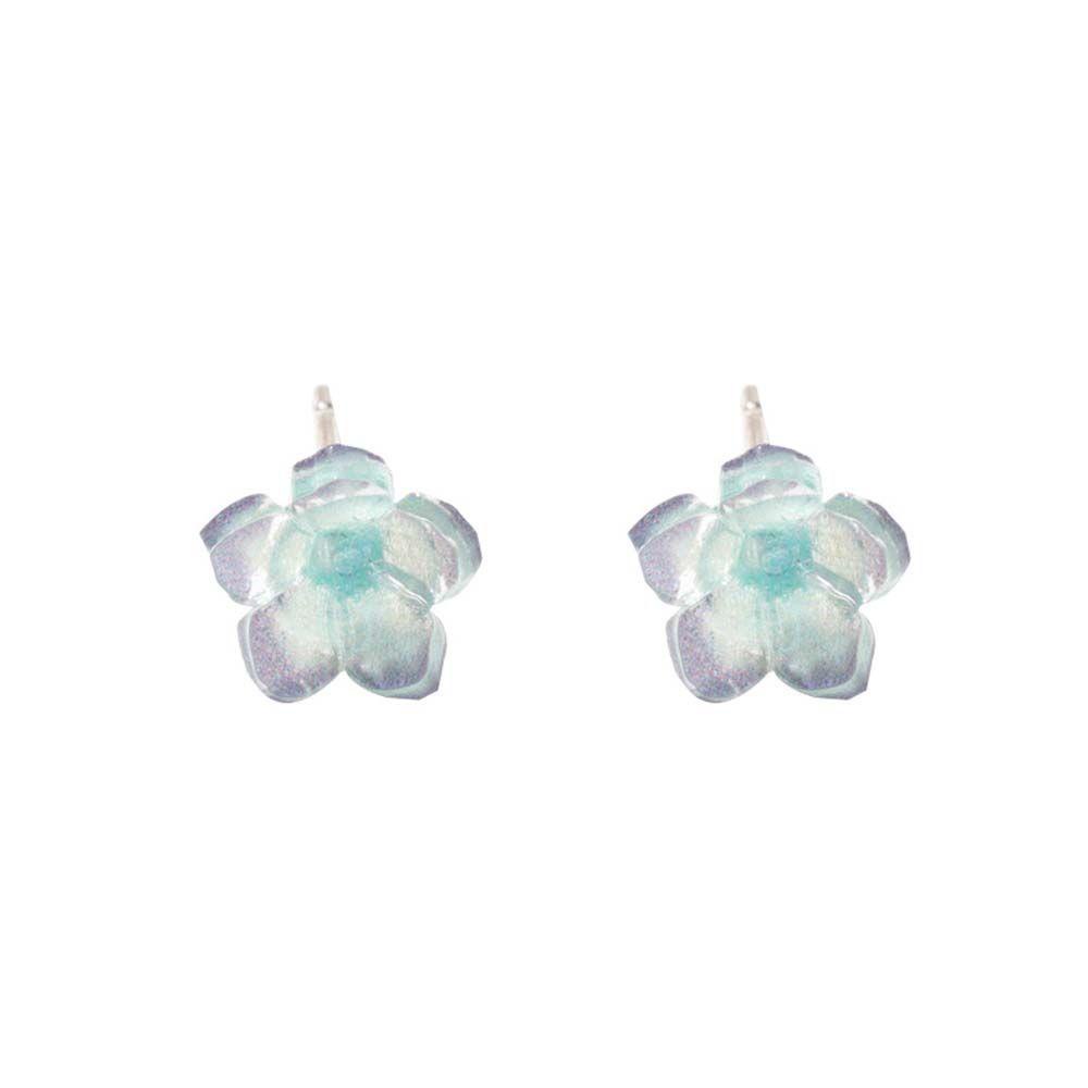 Agustinina Resin Stud Earrings Kepribadian Kecil Korea Lotus Retro Gadis Fashion Perhiasan