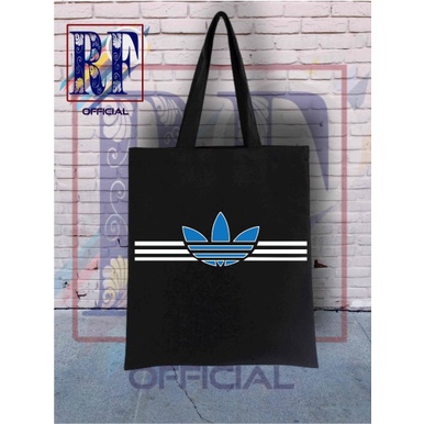 Tote bag ADIDAS GARIS SPORT / totebag tas jinjing sling bags waistbag / tas ransel slempang hitam se