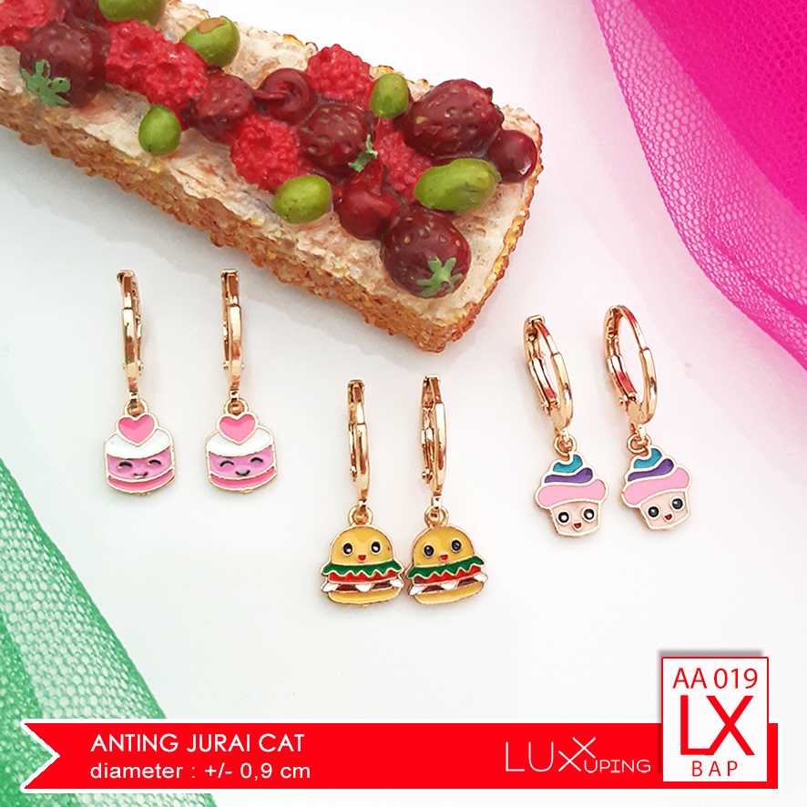 AA 019 Anting Anak Cetik Model Hamburger Replika Perhiasan Xuping Anak Luxx Xuping