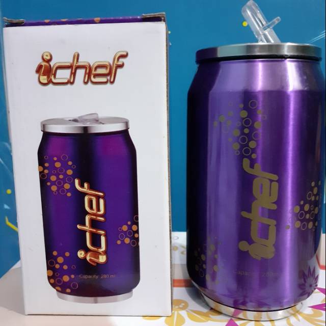 tumbler botol minum techno ichef 3 pcs / ungu