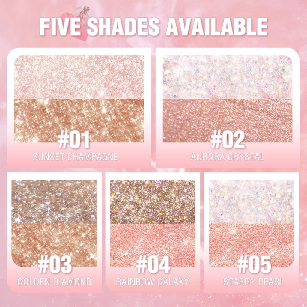 ❤ MEMEY ❤ PINKFLASH All Glow Eyeshadow Liquid PF-E18 | Glitter Shimmer