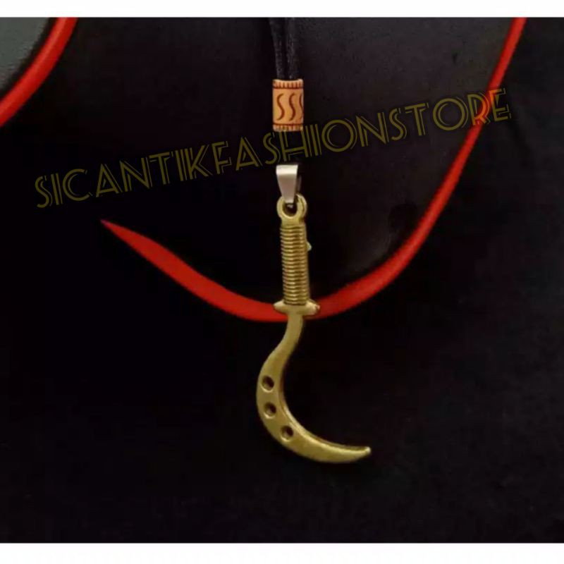 PROMO kalung pria tali bandul Celurit Fashion pria terlaris anti Karat selamanya liontin Celurit