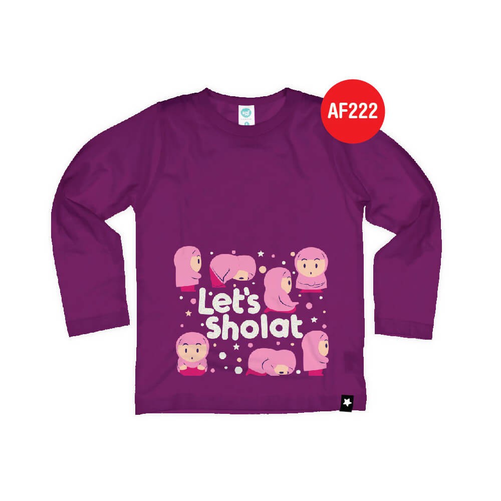 Kaos Afrakids AF222 &quot; Let's Sholat&quot; Panjang