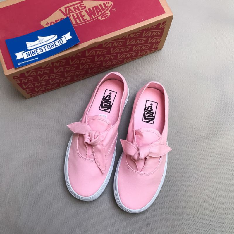 VANS AUTHENTIC KNOTTED PINK WHITE | VANS PREMIUM | VANS IMPORT | VANS MOTIF | BONUS KAOS KAKI