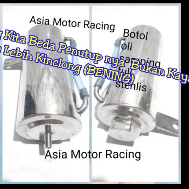 Tabung / Botol Oli Samping / Radiator Chrome Crome Stainles Ninja R RR Satria F1 Zr Rx king  Dll