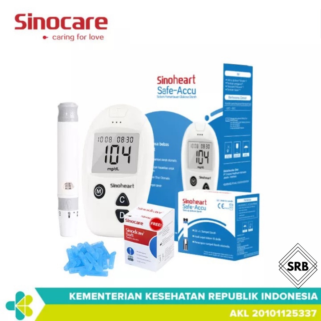 Sinocare Safe-Accu | Alat [tes] Monitor Gula Darah | Alat Ukur Gula Darah (50 Strip)