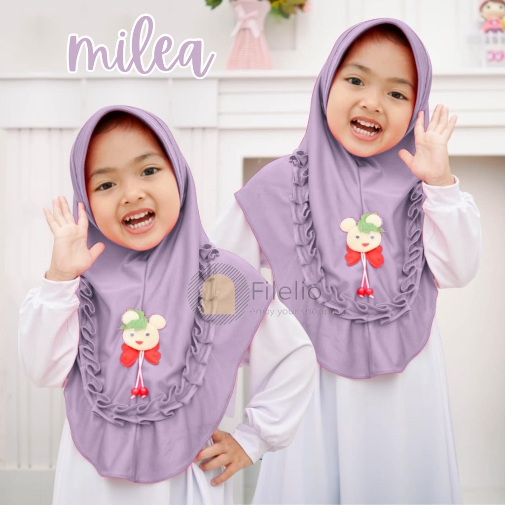 JILBAB ANAK TK - SD MILEA BONEKA / Hijab Anak TK Kekinian / Jilbab Anak Karakter / Jilbab Anak Perempuan / Jilbab Anak Jersey / Kerudung Anak TK / Bergo Anak Jersey / Bergo Anak TK / Khimar Anak