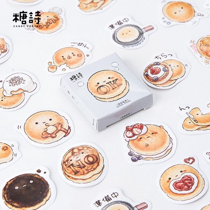 

45pcs Sticker Cute Pancake for Decoration Scrapbook Journal