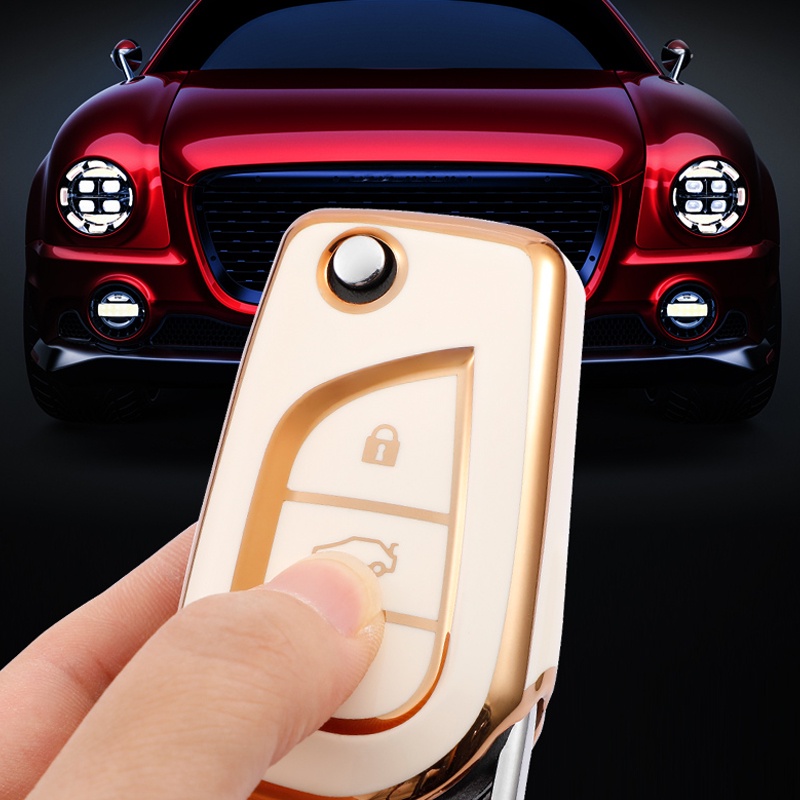 Casing Kunci Remote Mobil 2 / 3 Tombol Bahan TPU Untuk Toyota Auris Corolla Avensis Verso Yaris Aygo Scion TC Camry RAV4 Hilux