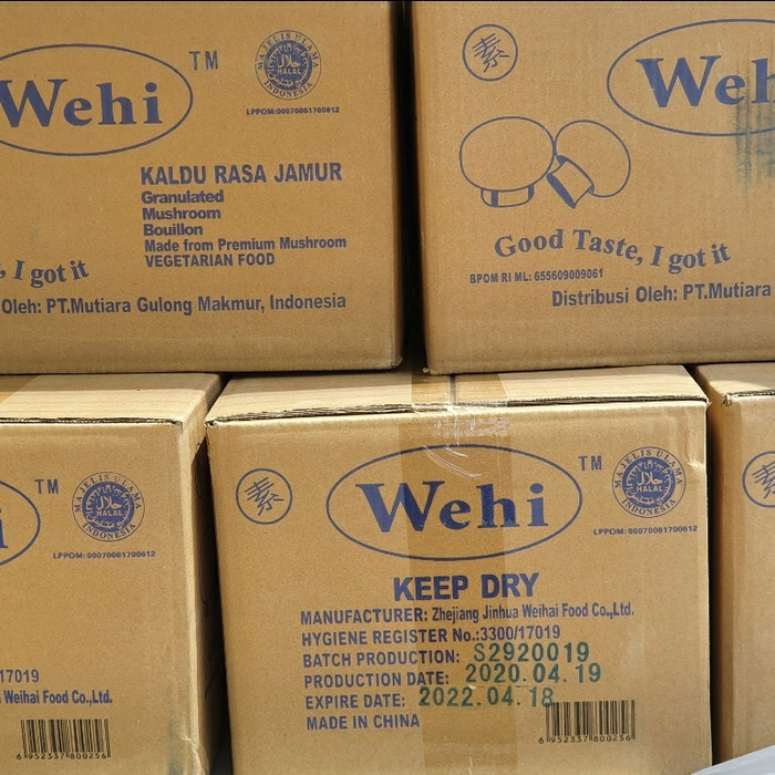 

Promo Spesial - Kaldu Jamur Wehi 200Gr Per Karton Dus / Box Isi 40Pcs - 400Gr Isi 20Pcs