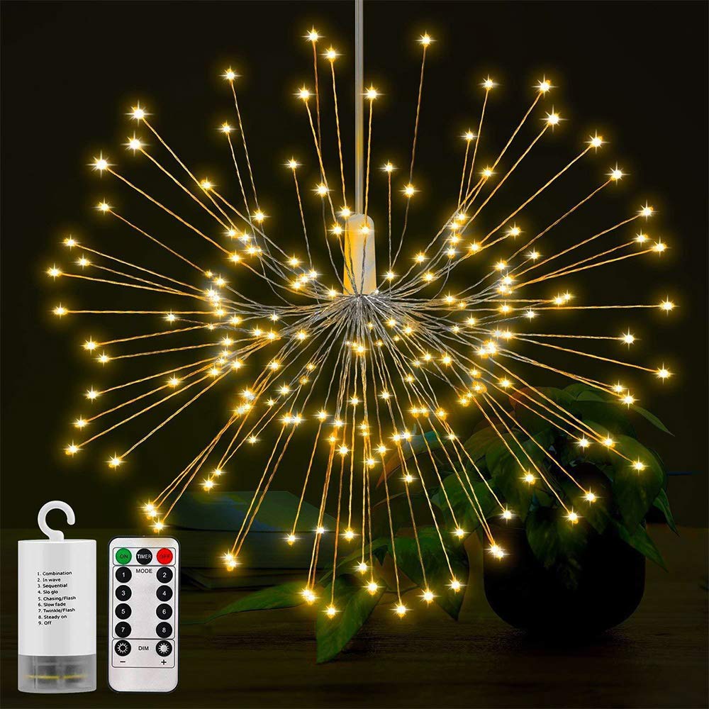 Lampu Hias Gantung String Lights Fireworks IP65 with Remote - S1462 - 7RLL33WT Warm White