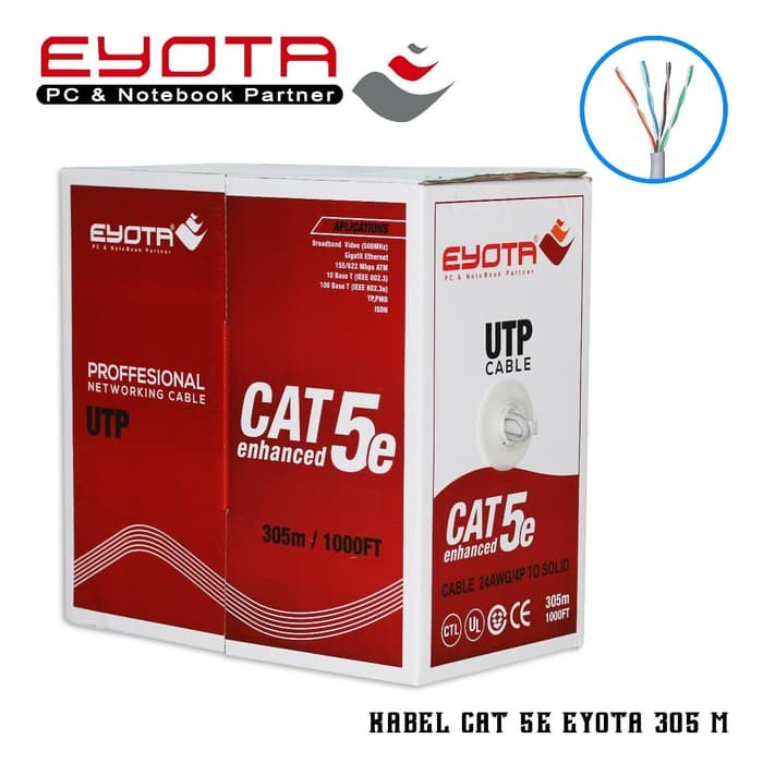 EYOTA Kabel Lan UTP Cat5e 305 Meter Eyota / Kabel Lan UTP Cat 5e