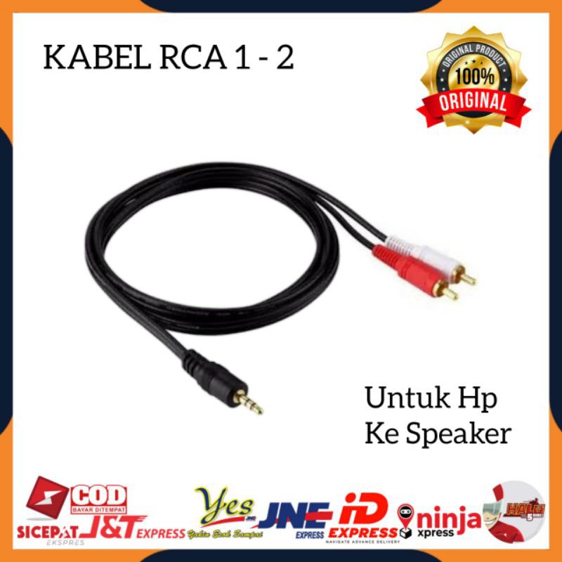 [COD] KABEL RCA 1-2 JACK 3.5MM AUDIO AUX KABEL UNTUK KE SPEAKER SPEKER AKTIF AKTIP 1.5M 1.5 METER