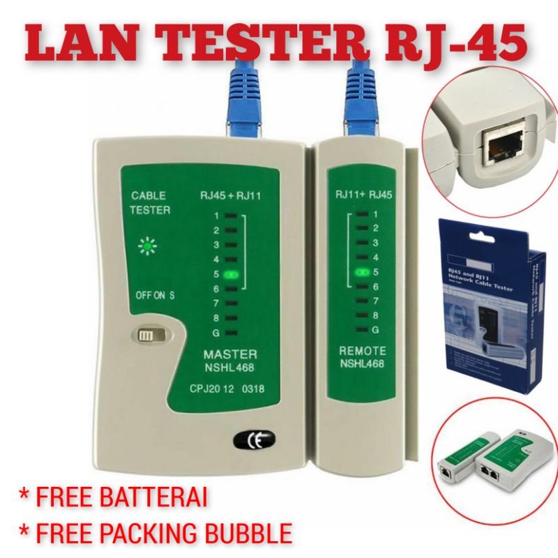 Lan Tester CAT 5 / 5E / 6 RJ45 + RJ11