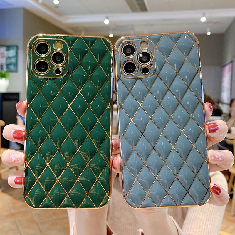 Soft Case Pelindung Jatuh Bahan Mesh Electroplated Untuk Iphone 12 Pro Max 12mini 11pro Max Xs Max Xr 7 8 Se 2020