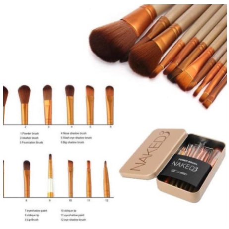 (BOW) NKD Brush/ Brush NKD/ Kuas Makeup isi 12 Pcs