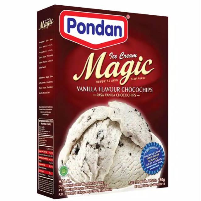 

Pondan Ice Cream Magic Rasa Vanilla ChocoChips - Bubuk Es Krim 160g