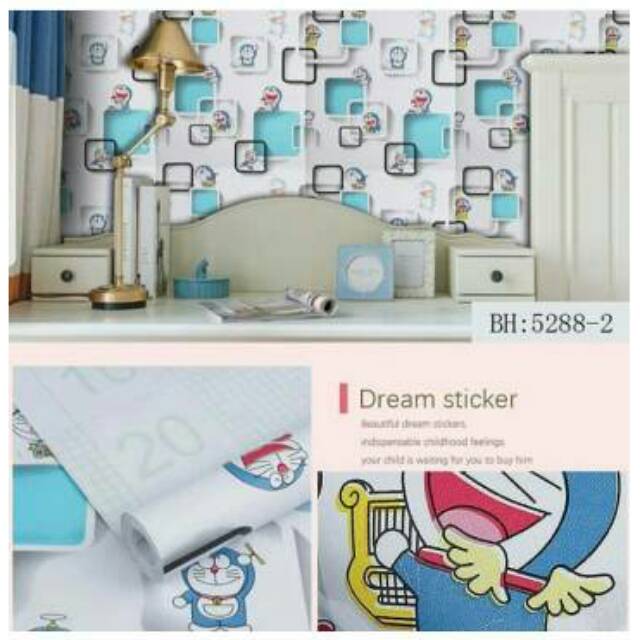 Wallpaper sticker Doraemon 3 dimensi uk: 45 cm x 9 meter