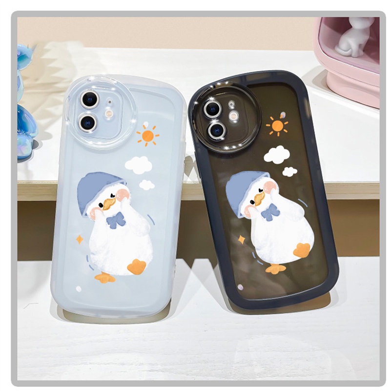 Soft Case Pelindung Motif Bebek Hitam Putih Tahan Banting Untuk Compatible for iPhone 14 13 12 11 Pro Max SE 2020 Xr X Xs Max iPhone 7 8 6 6s Plus Big Cute Duck Black White Couple Phone Case Soft Shell Shockproof Phone Protective Cover