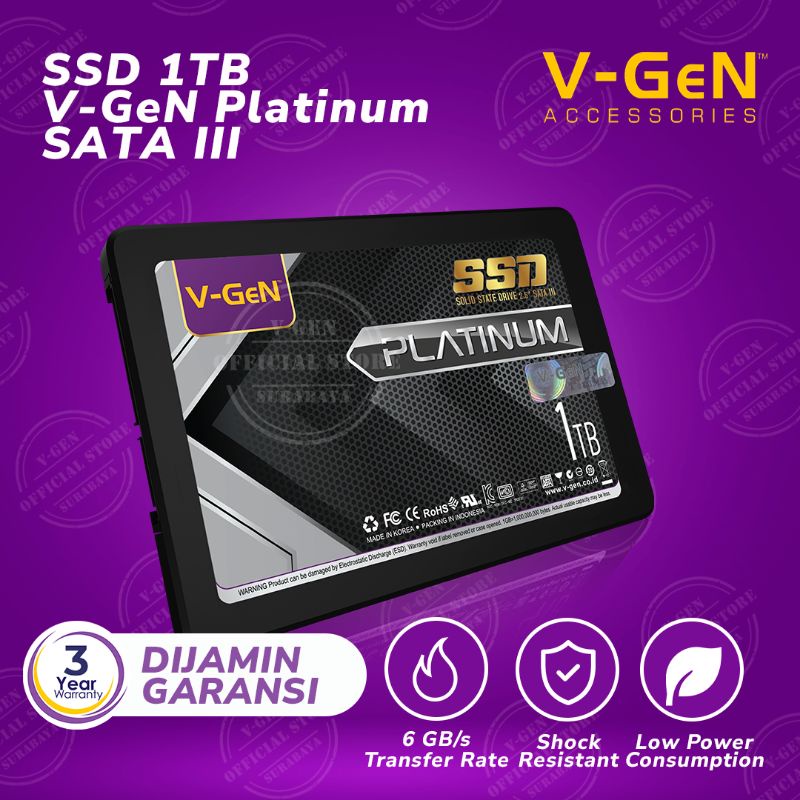 SSD V-GeN 128GB 256GB 512GB 1TB SATA 3 Solid State Drive 2.5&quot; VGEN