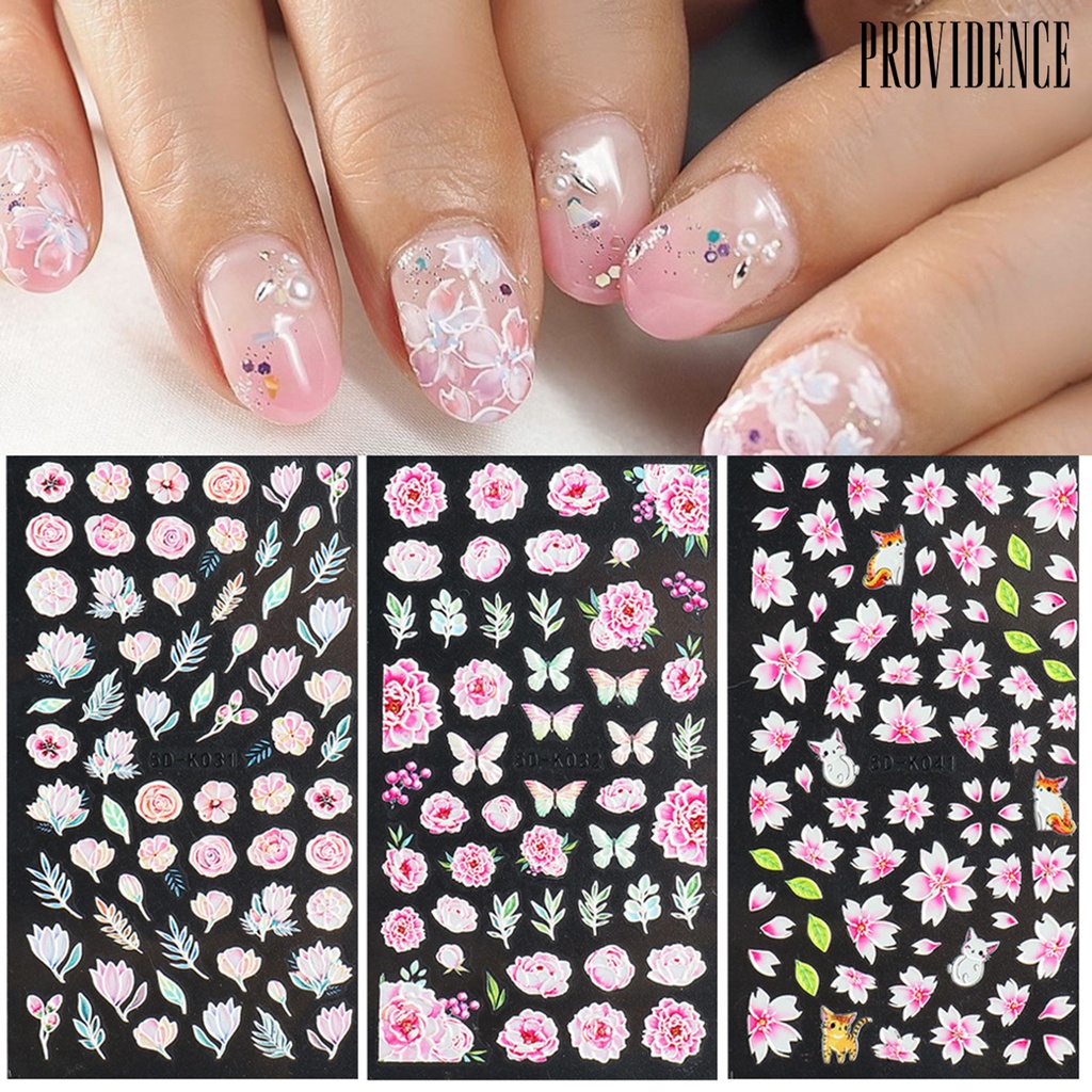 Providence Transfer Decals Flower Design Accessories Paper Colorful Nail Art Sticker Makeup Tools for Party
