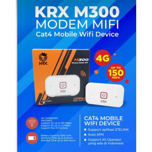 Modem Mifi 4G LTE KRX M300 Unlock All Operator
