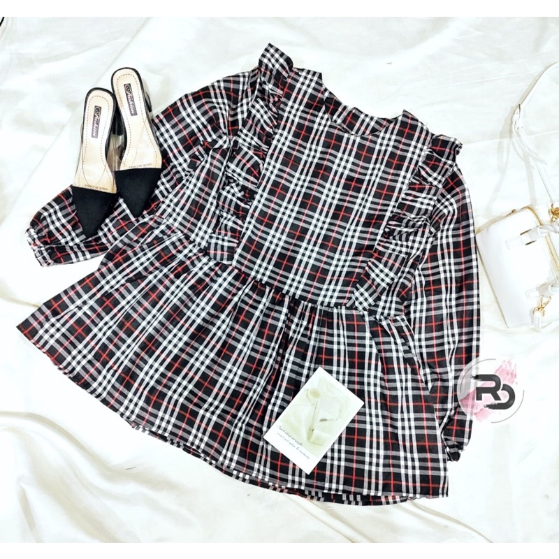 RD FASHION CIRELEA BLOUSE - BLOUSE MUTHIA FIT TO L-KOTAK BB HITAM