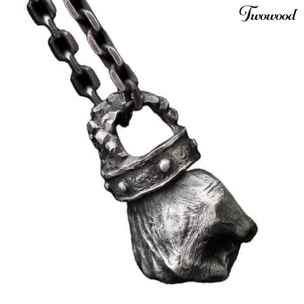 Twowood Pendant Necklace Fist Vintage Alloy Gothic Powerful Fist Pendant Necklace for Unisex