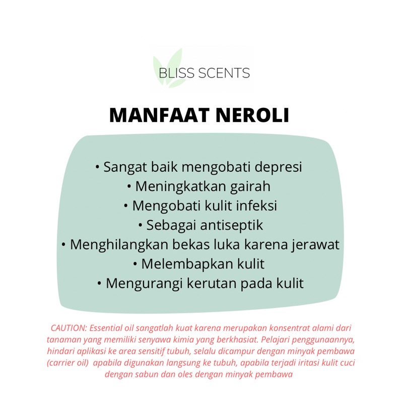 Blisa Neroli / Bunga Jeruk Essential Oil Aromaterapi 100% Murni Therapeutic Grade Aromatherapy