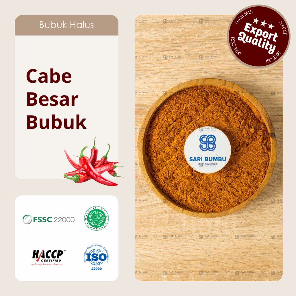 

Cabe Besar Bubuk / Red Chili Powder 250gr Export Quality