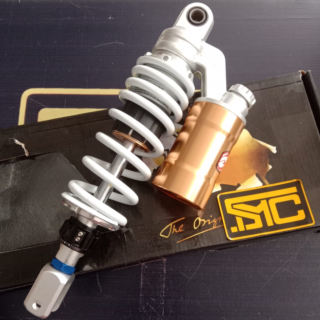 Shockbreaker Belakang / Shock Absorber Matic 305mm Tabung Atas Answer 008 2 Stelan Putih