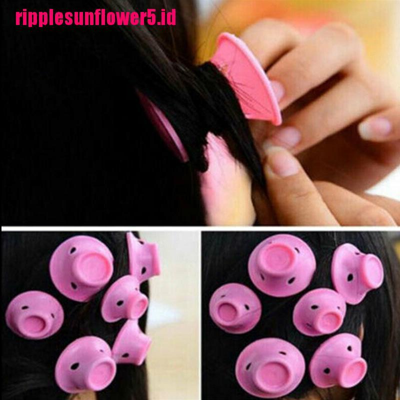 # Kaos T-Shirt Wanita Lengan Pendek Motif Print #10pcs Rol Pengeriting Rambut Bahan Karet Silikon Lembut