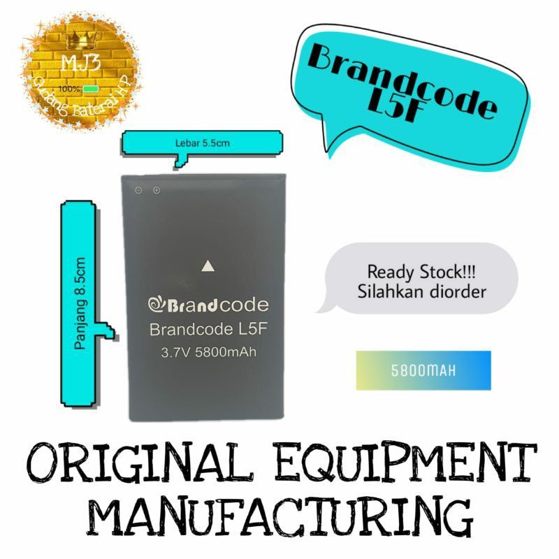 Baterai BrandCode L5F/Ding Ding X11S/Huangmi F6 Five New pjg 8.5 lbr 5.5cm