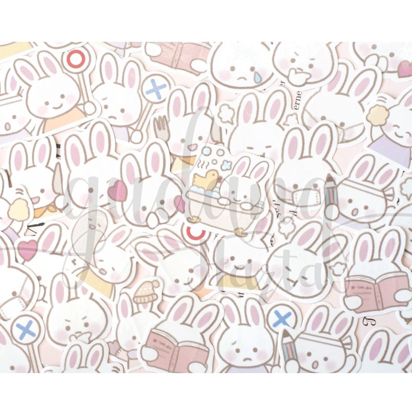 Stiker Kelinci Bathtub Rabbit Lucu Unik Sticker DIY Scrapbook GH 303343