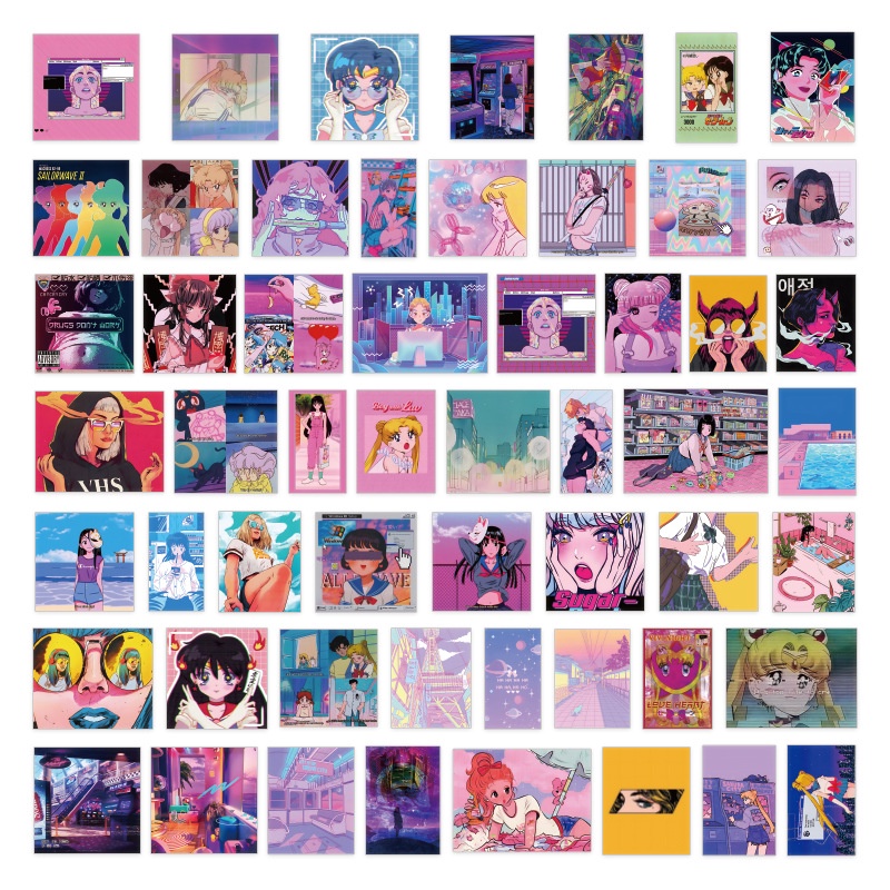 200pcs / set Stiker Graffiti Perempuan Acak Tahan Air Untuk Dekorasi