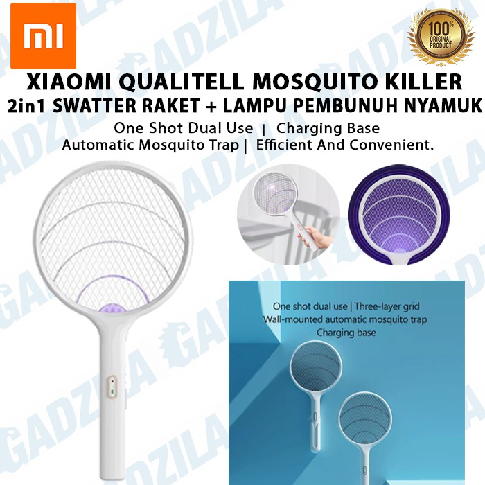 QUALITELL MOSQUITO KILLER 2in1 SWATTER RAKET + LAMPU PEMBUNUH NYAMUK