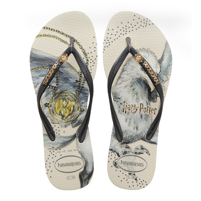 q2Dqp Havaianas Slim Harry Potter 0121-Beige - Sandal Wanita - Beige, 39-40 Fr20V2V