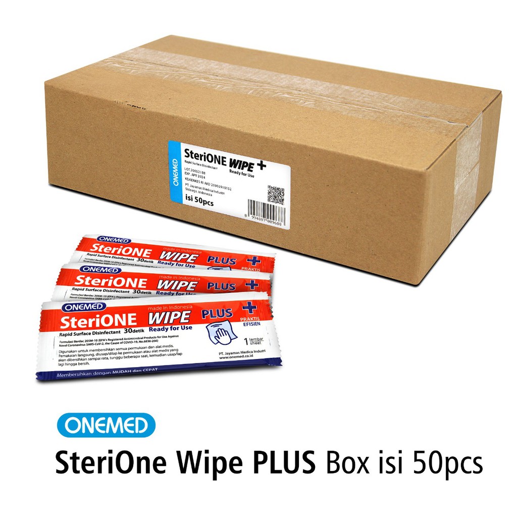 Sterione Wipe Plus Tissue Desinfektan OneMed Box Isi 50pcs OJ