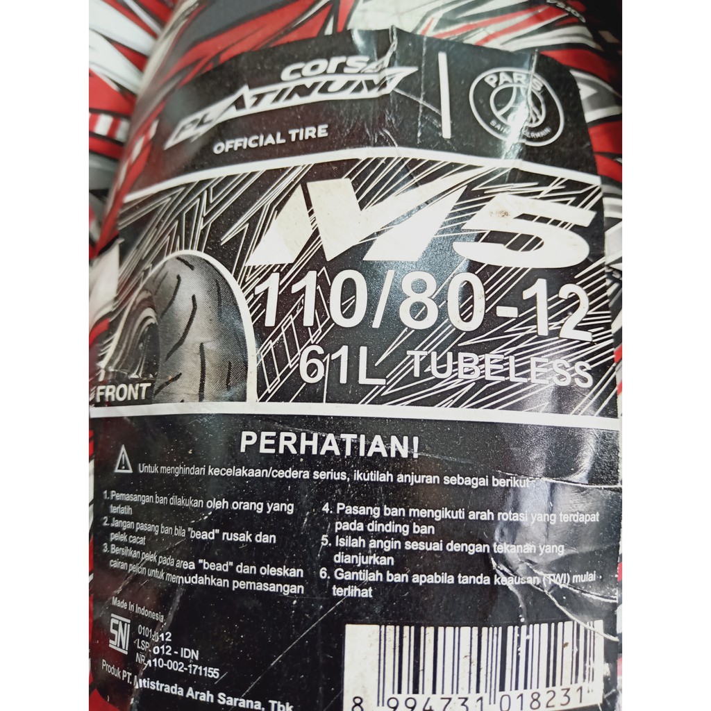 Ban Corsa M5 Platinum 110 80 Ring 12 Tubeless Scoopy FI