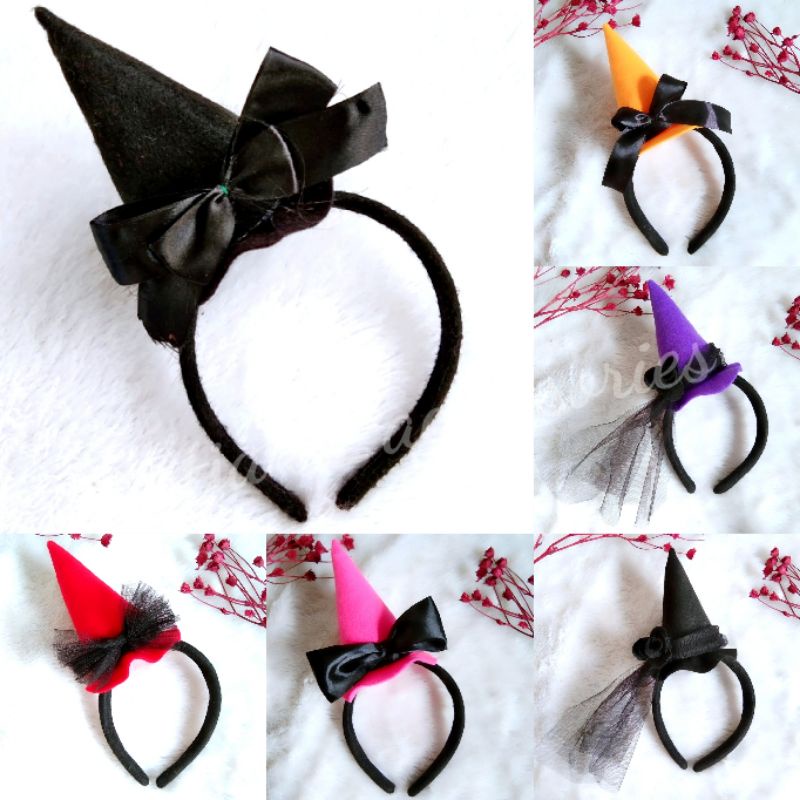 Halloween Bando Topi Penyihir Witch Hat Headband